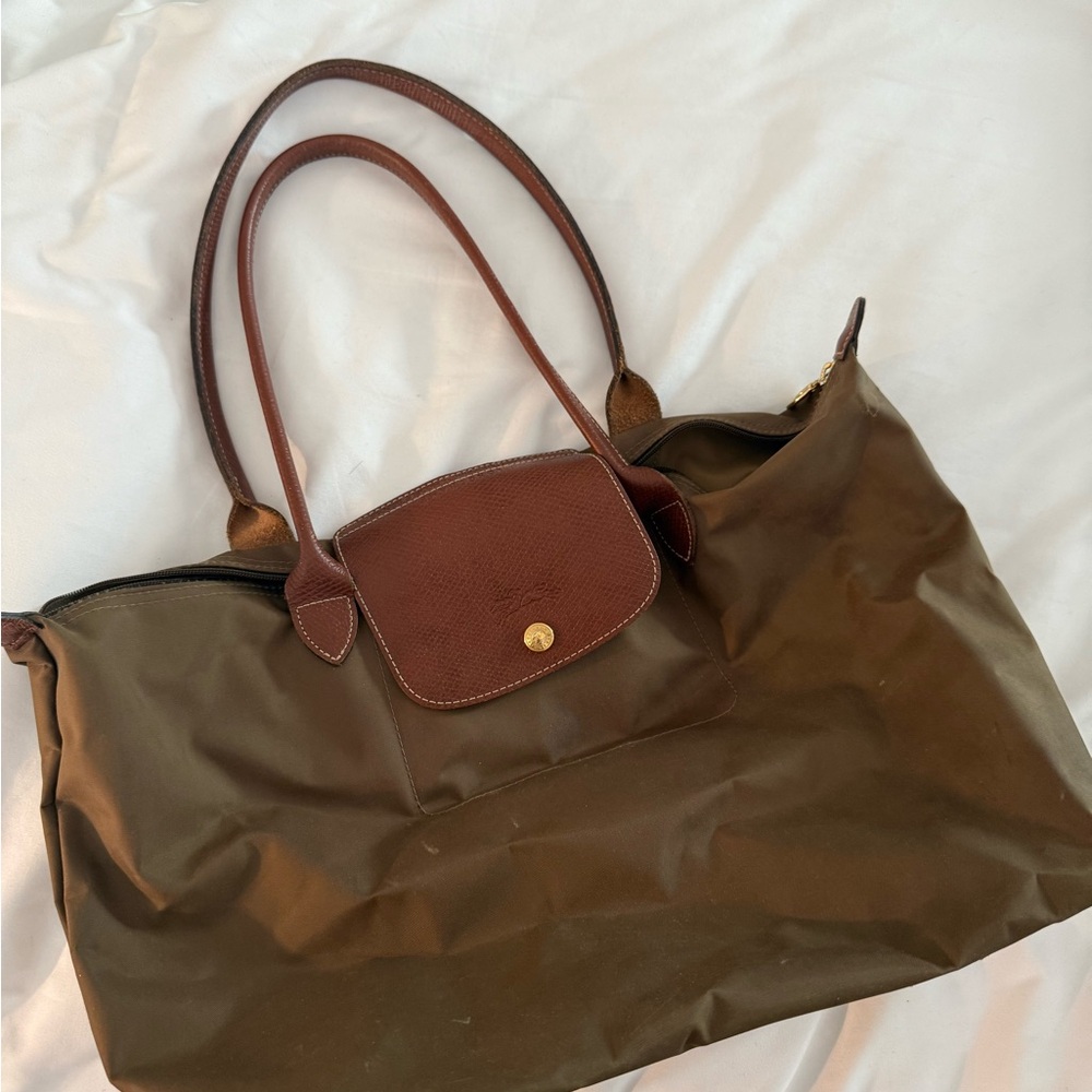 Olive Green Longchamp Tote Bag